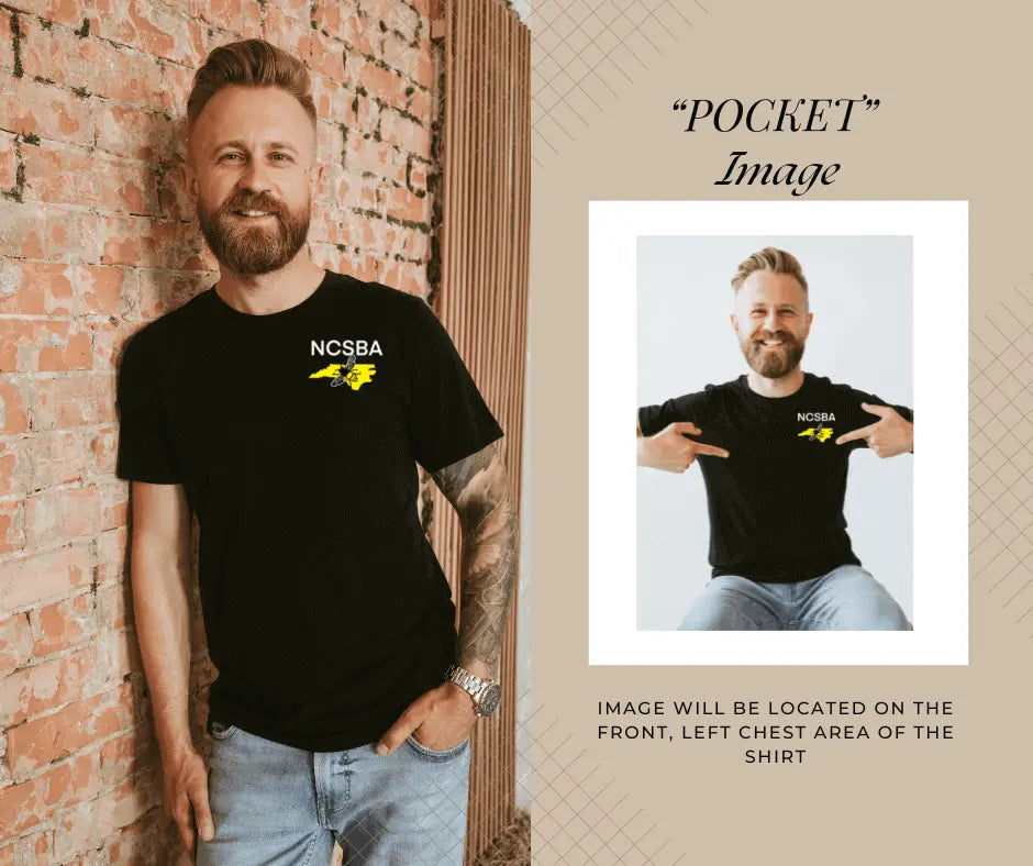 Yellow NCSBA short sleeve T-shirt from Winks Design Studio, LLC, featuring a casual shirt with a comfortable fit.