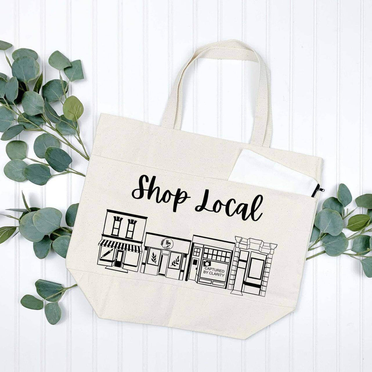 Shop Local Canvas Tote Bag - Winks Design Studio,LLC