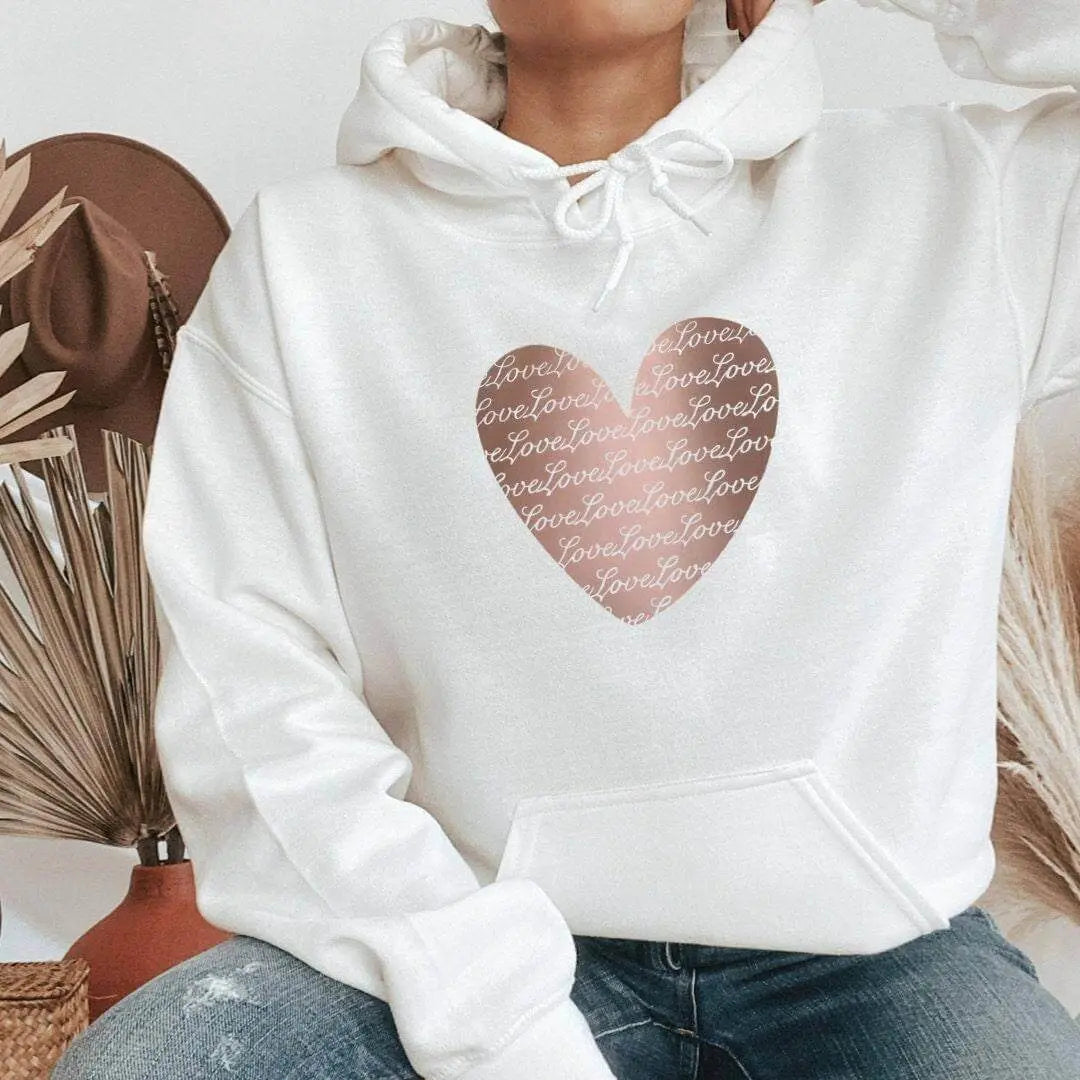 Small copper heart sweatshirt by Winks Design Studio, LLC featuring a cozy cotton fabric and stylish heart detail.
