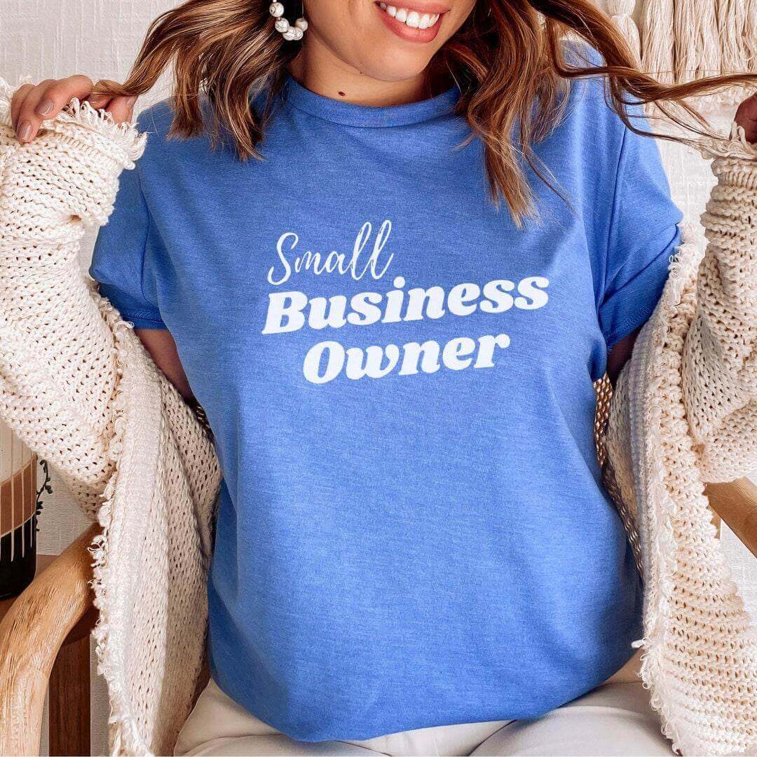 Black Small Business Owner T-shirt by Winks Design Studio, LLC, featuring a casual fit and comfortable fabric.