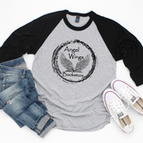 Angel Wings Bookstore Raglan Baseball T-Shirt - Winks Design Studio,LLC