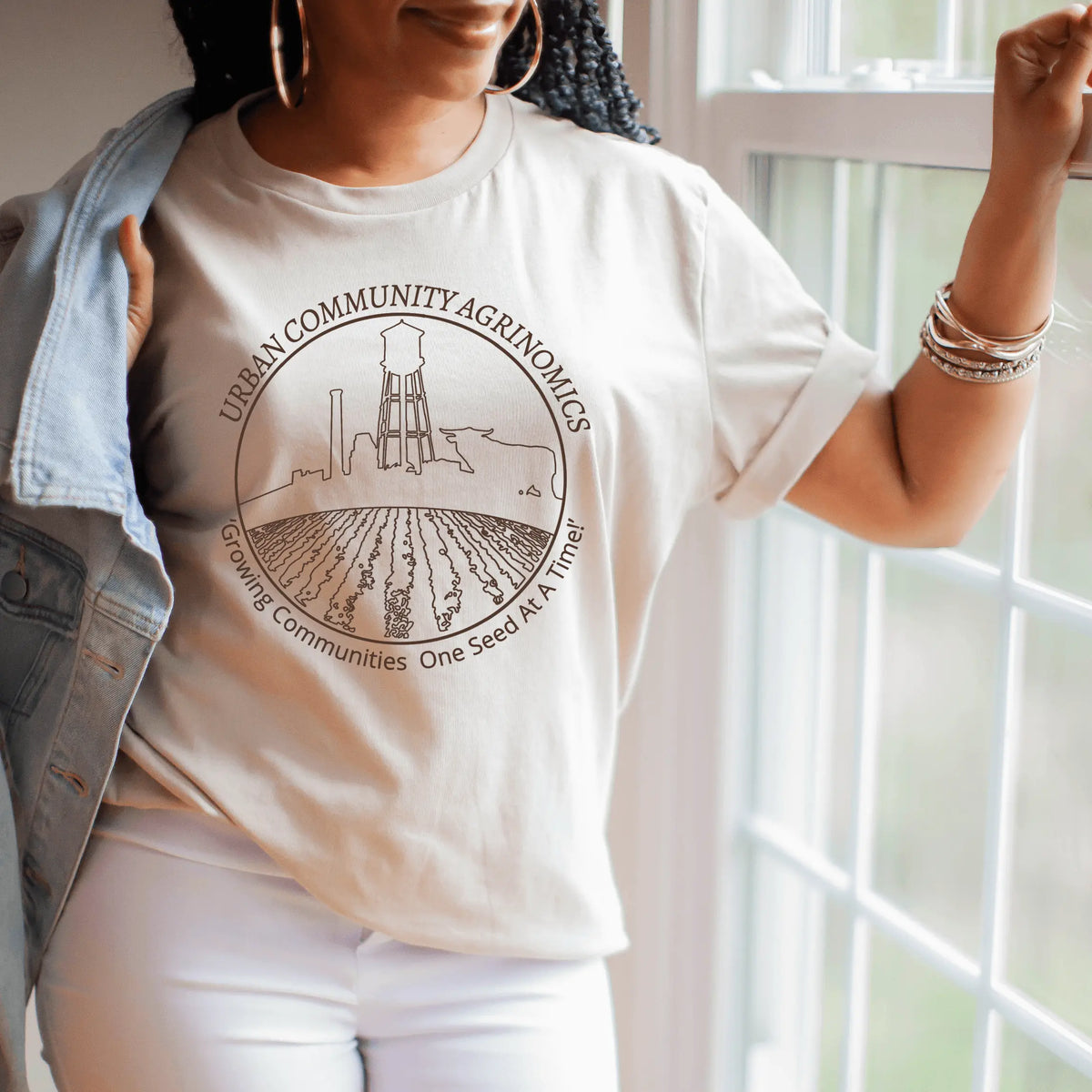 Winks Design Studio LLC UCan short sleeve T-shirt in natural color, casual fit, lightweight cotton, front graphic design.