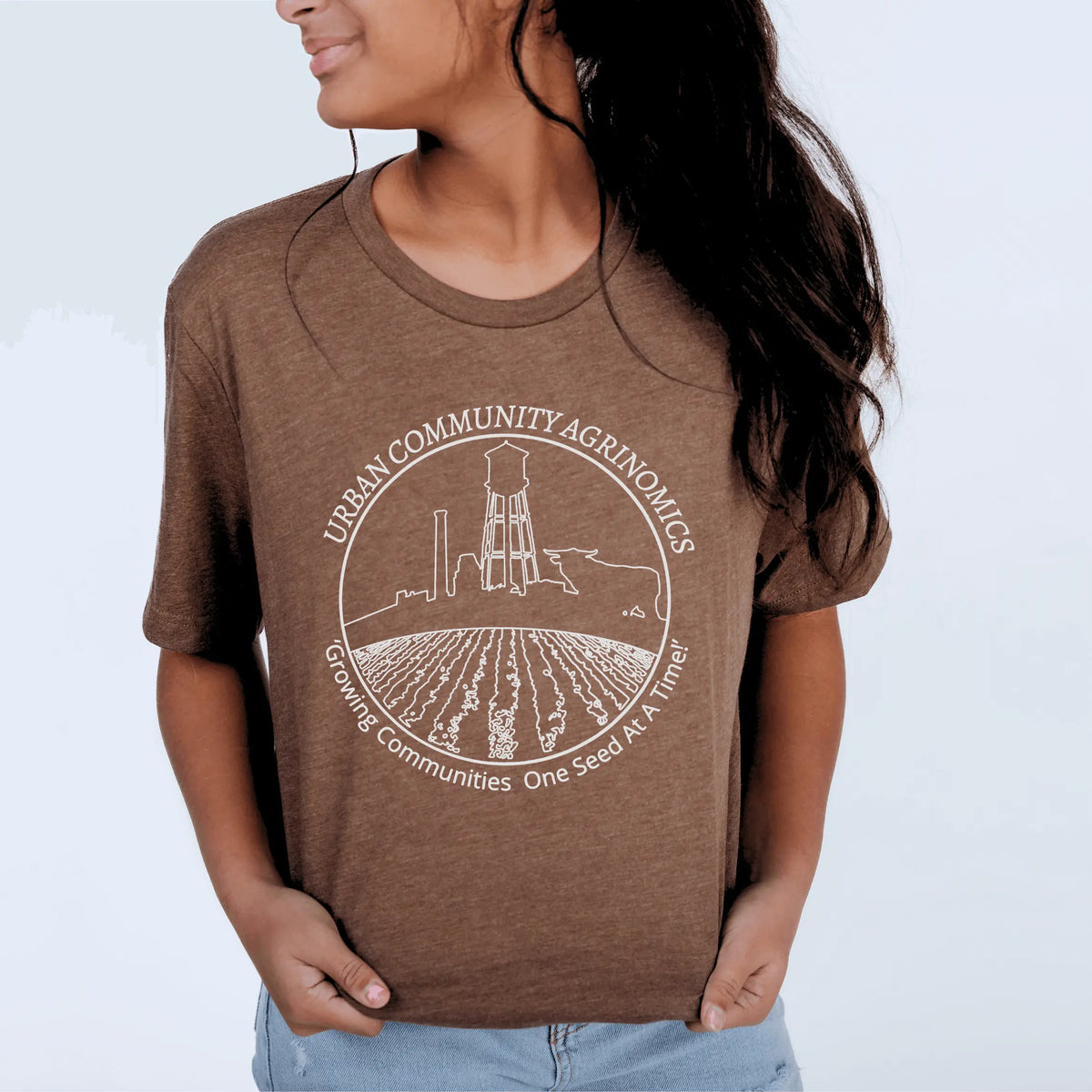 Winks Design Studio LLC UCAN short sleeve T-shirt in natural color, lightweight cotton, casual fit, with graphic front design.
