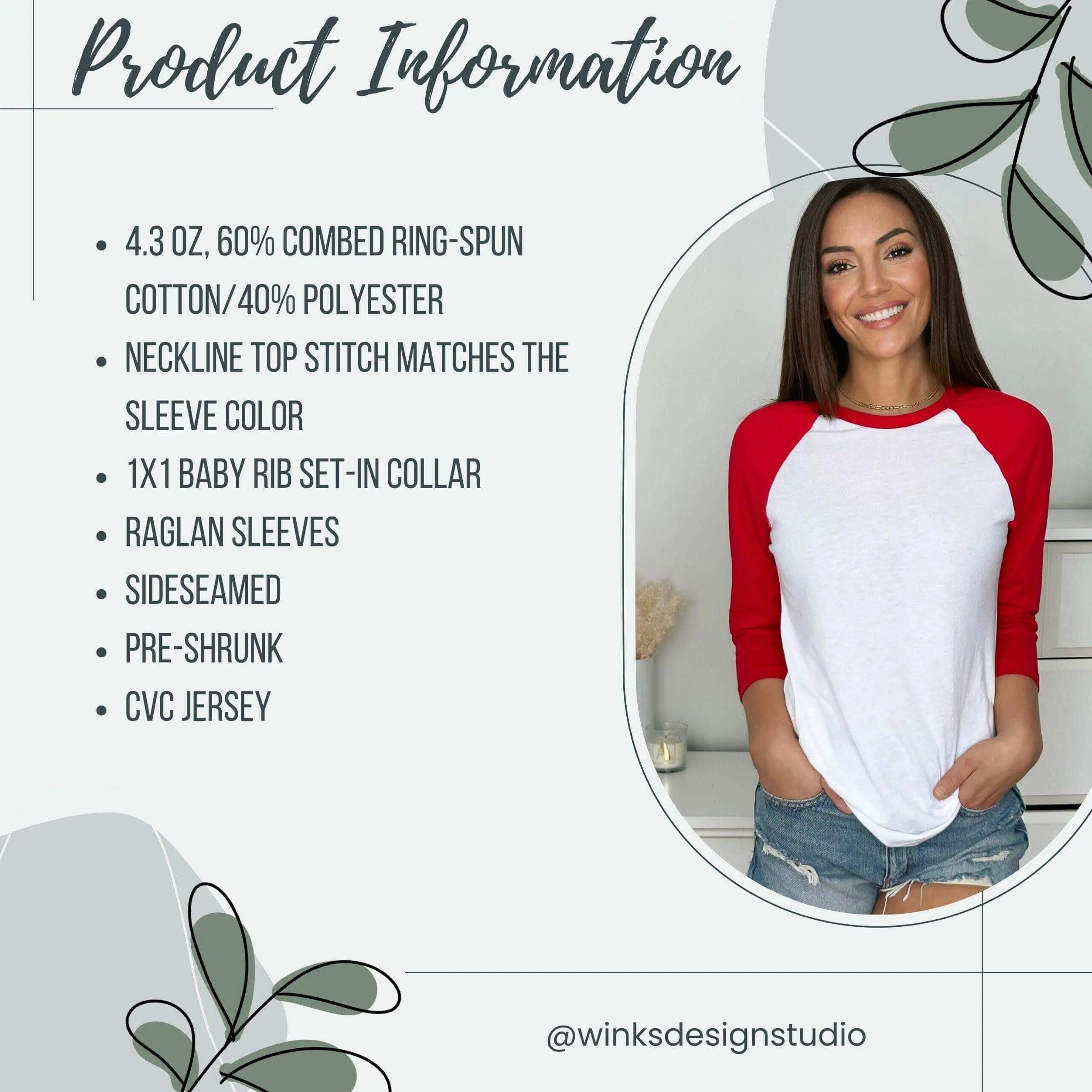 Red and white raglan baseball T-shirt by Winks Design Studio, LLC featuring Main Street Fitness branding.