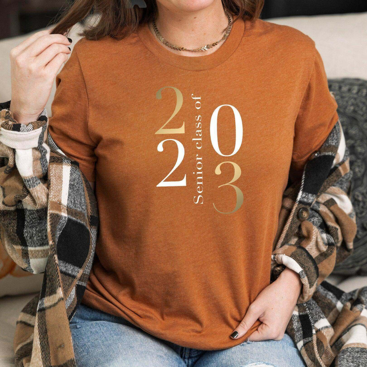 Black Senior Class of 2023 T-shirt by Winks Design Studio, LLC, featuring a comfortable fit and graduation-themed design.