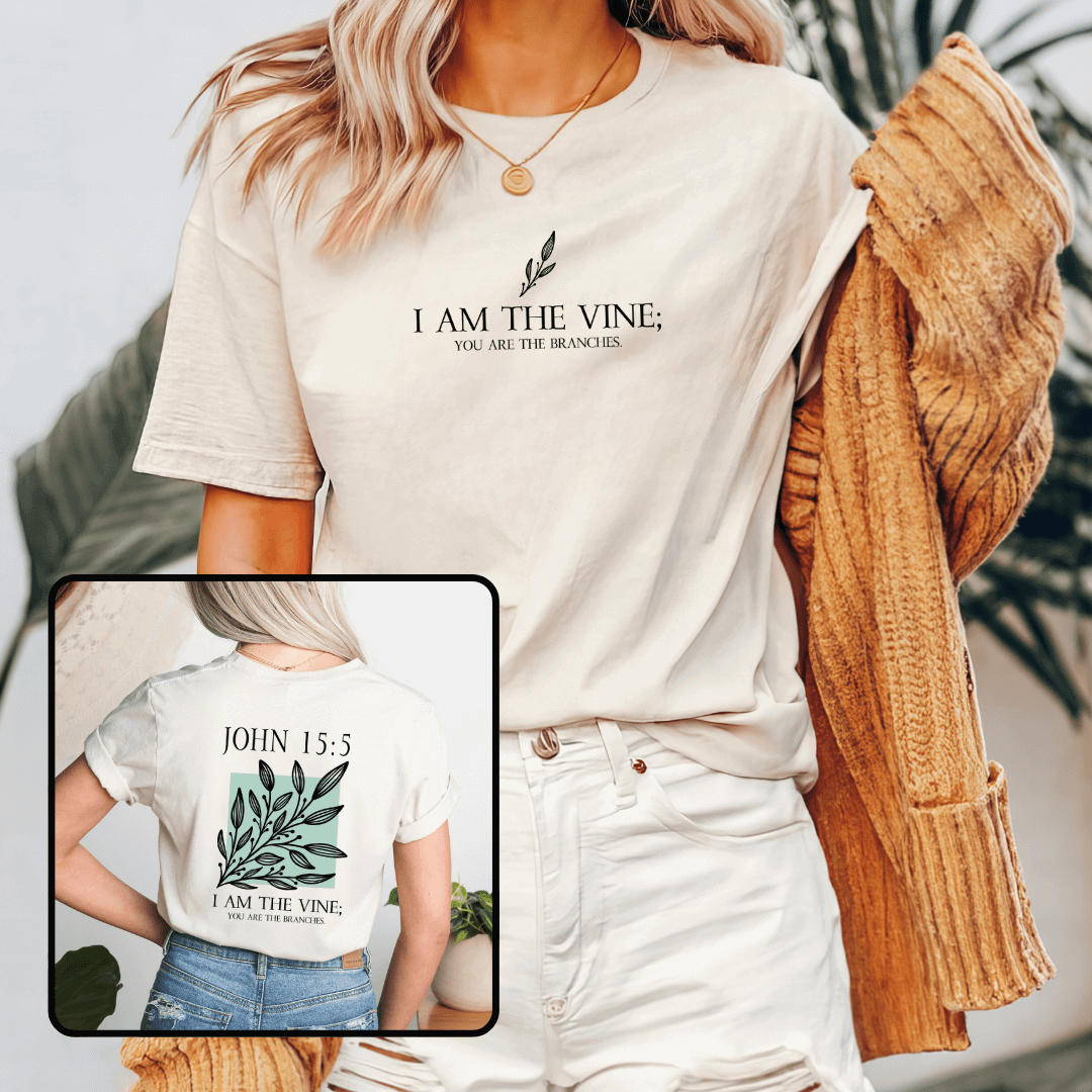 John 15:5 'I Am the Vine' T-Shirt - Winks Design Studio,LLC