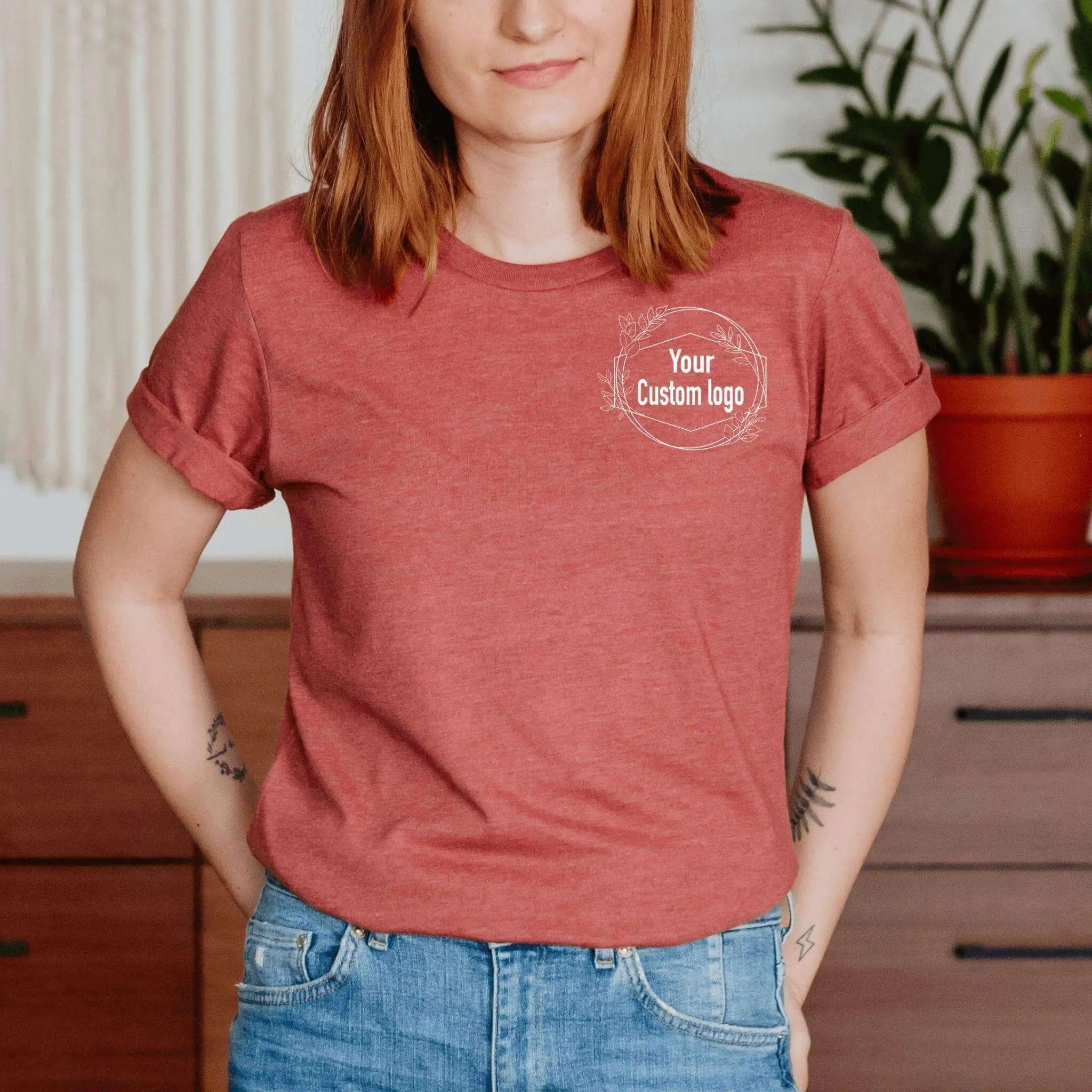 Custom Bella Canvas CVC short sleeve T-shirt by Winks Design Studio, LLC, shown in a small size with a soft fabric appearance.