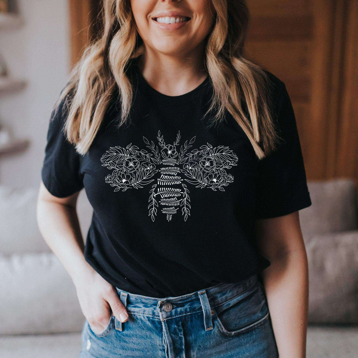 Flower Bee T-Shirt - Winks Design Studio,LLC