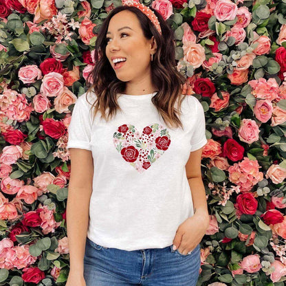 Flower Heart T-shirt - Winks Design Studio,LLC