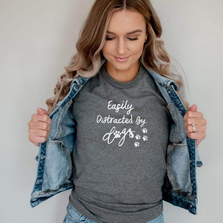 Easily Distracted By Dogs T-shirt - Winks Design Studio,LLC