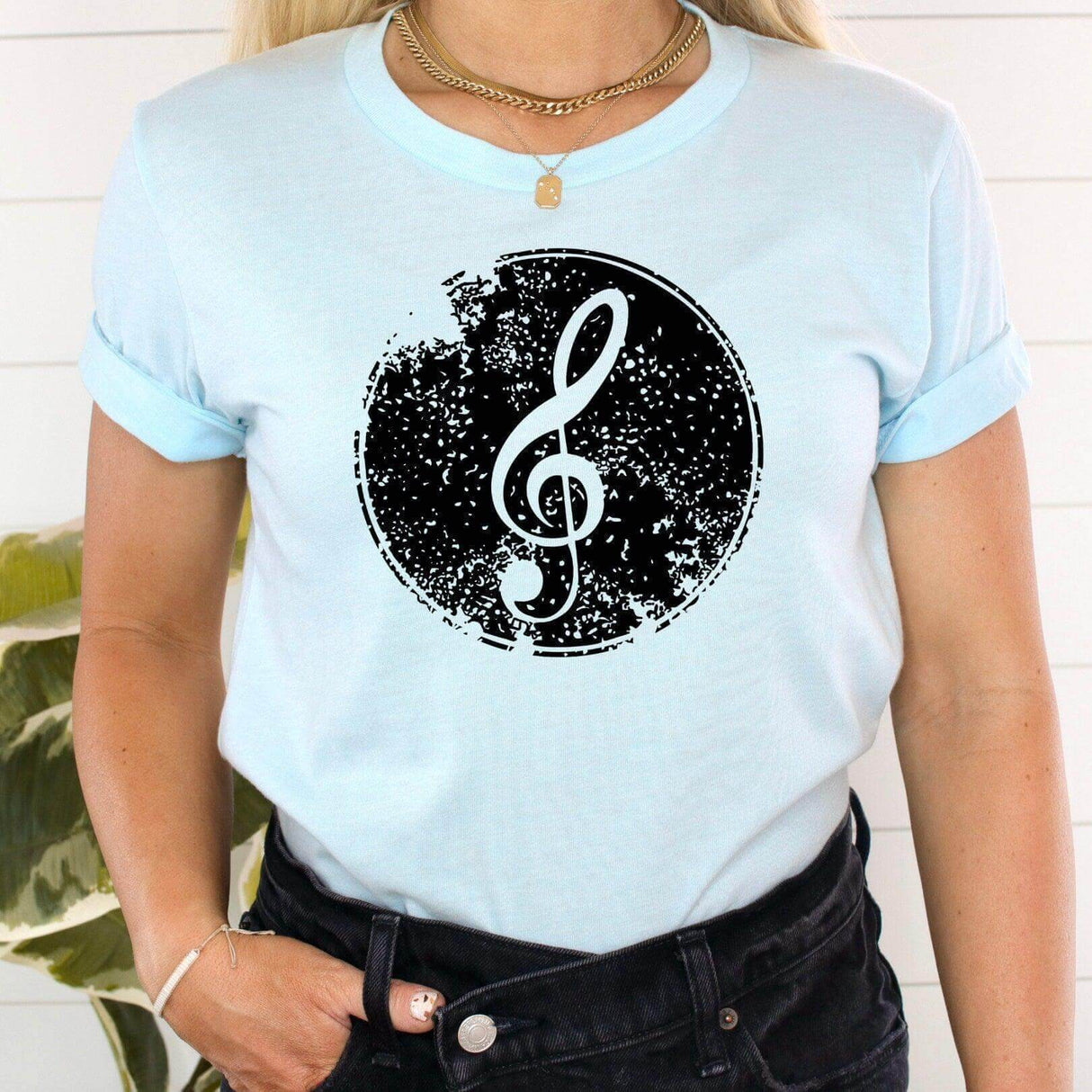 Treble Clef Musical Symbol Short Sleeve T-Shirt - Winks Design Studio,LLC