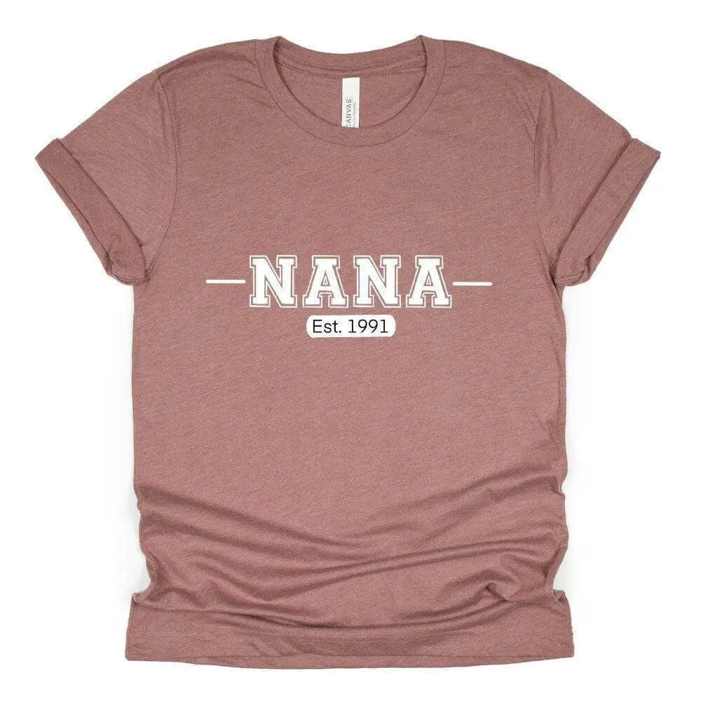 Small mauve custom name T-shirt by Winks Design Studio, LLC featuring personalized text on a casual cotton shirt.