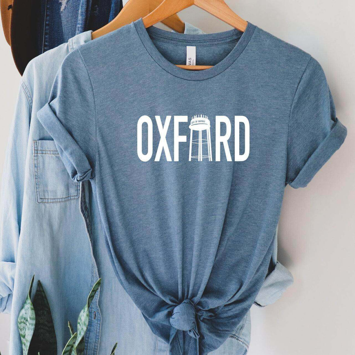 Oxford Water Tower T-shirt by Winks Design Studio, LLC, featuring a stylish graphic of the historic water tower.