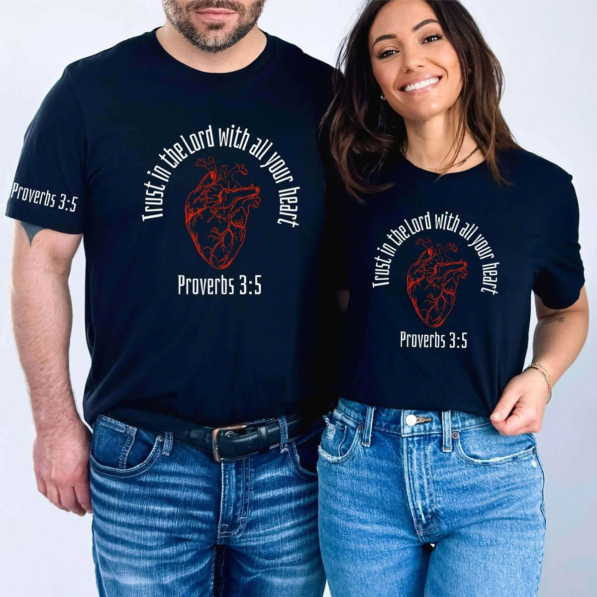 Winks Design Studio LLC Trust in the Lord T-shirt featuring a faith-inspired design on a casual, comfortable cotton T-shirt.