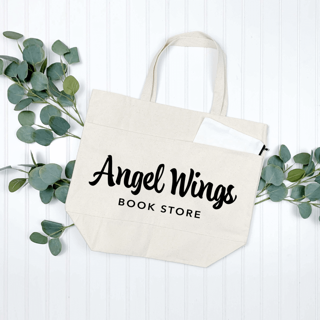 Angel Wings Bookstore Tote with Pockets - Winks Design Studio,LLC