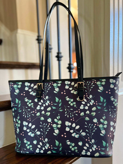 Eucalyptus Leather Tote - Winks Design Studio,LLC