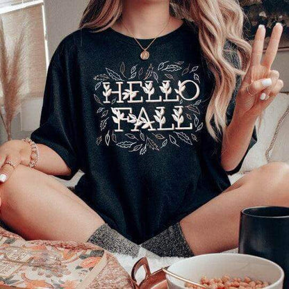 Hello Fall Short Sleeve Shirt - Winks Design Studio,LLC