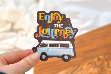 70's Retro Van Sticker - Enjoy the Journey - Winks Design Studio,LLC