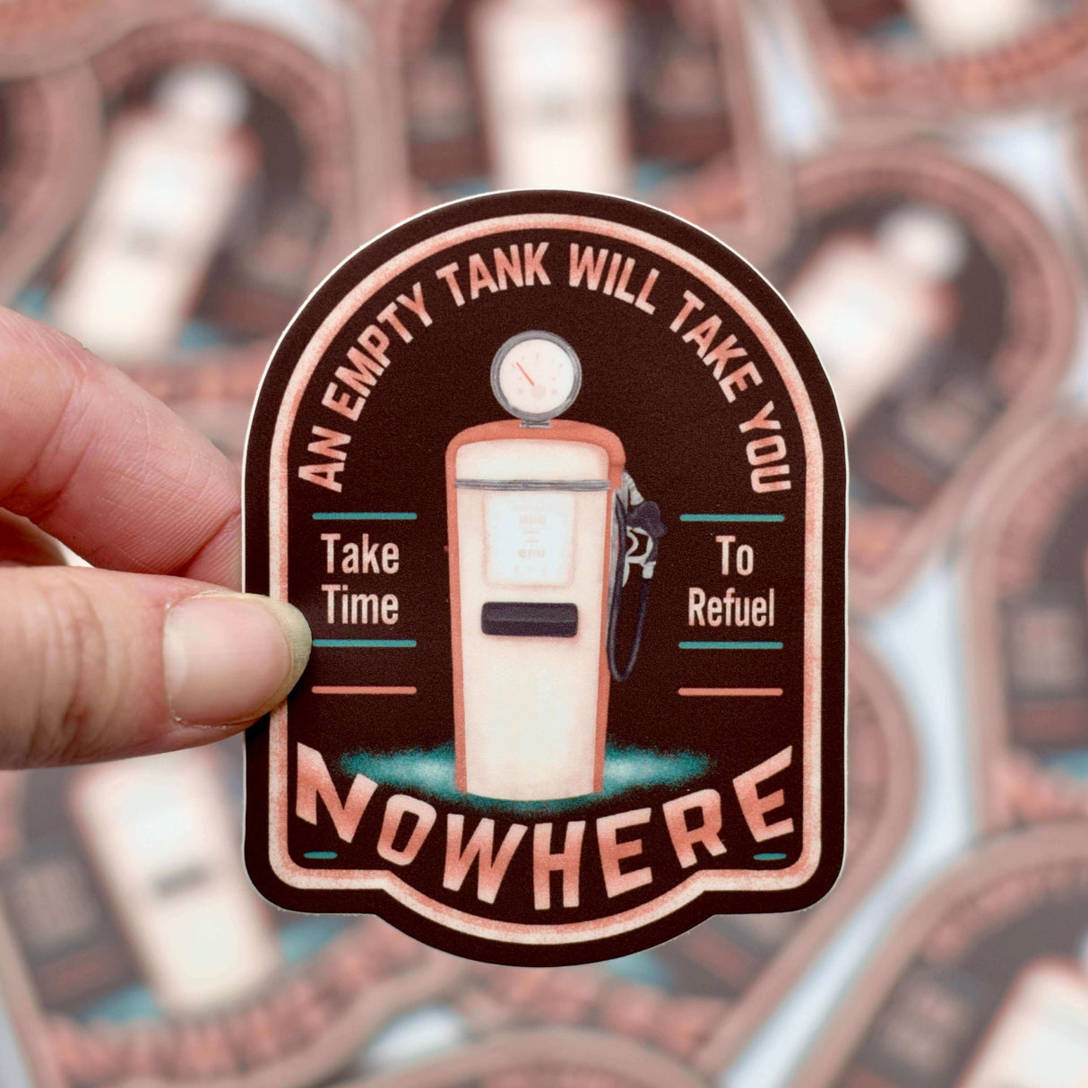 An Empty Tank Will Take You Nowhere Vinyl Sticker - Winks Design Studio,LLC