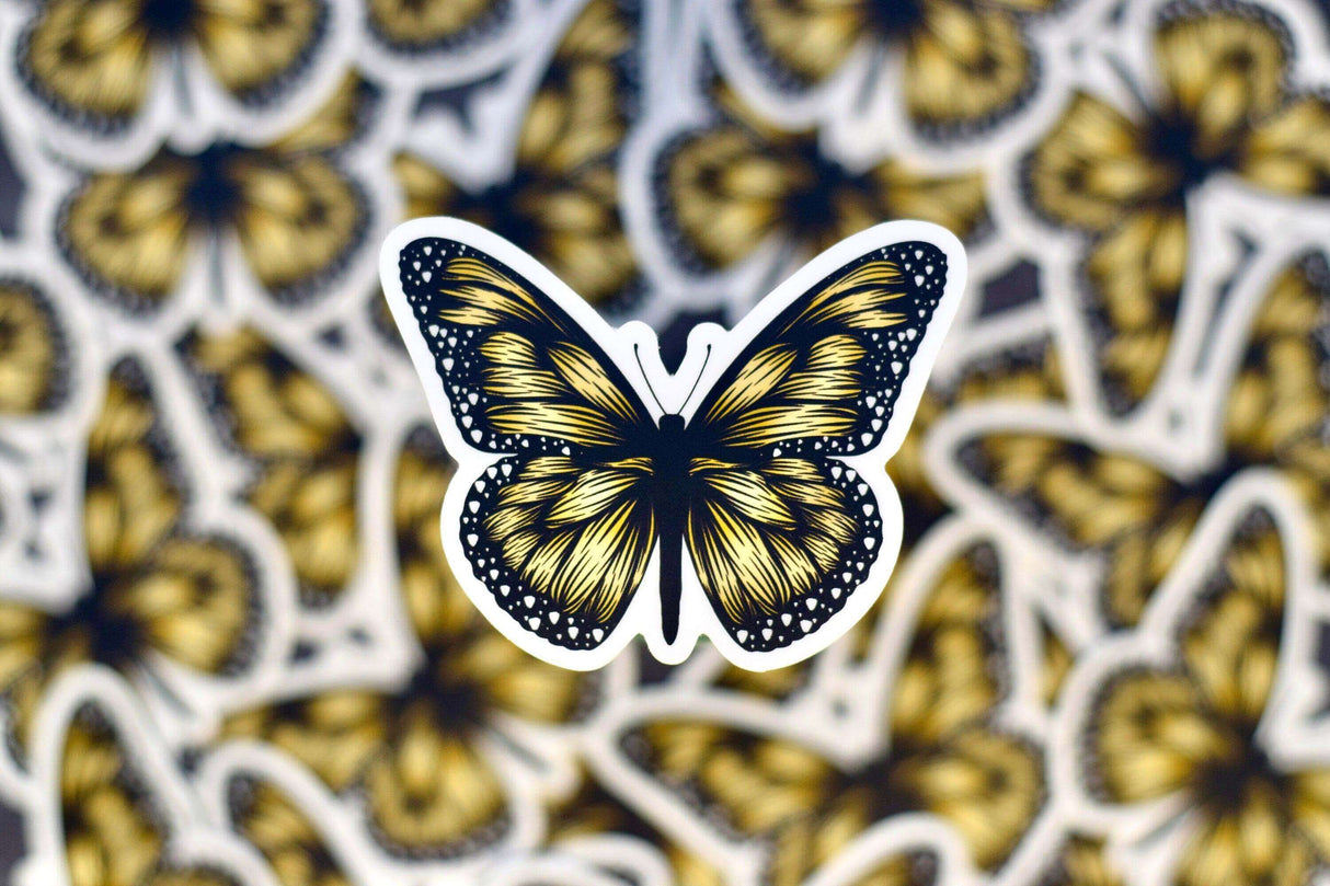 Boho Monarch Butterfly Sticker - Winks Design Studio,LLC