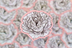 Pink Peony Flower Sticker - Winks Design Studio,LLC