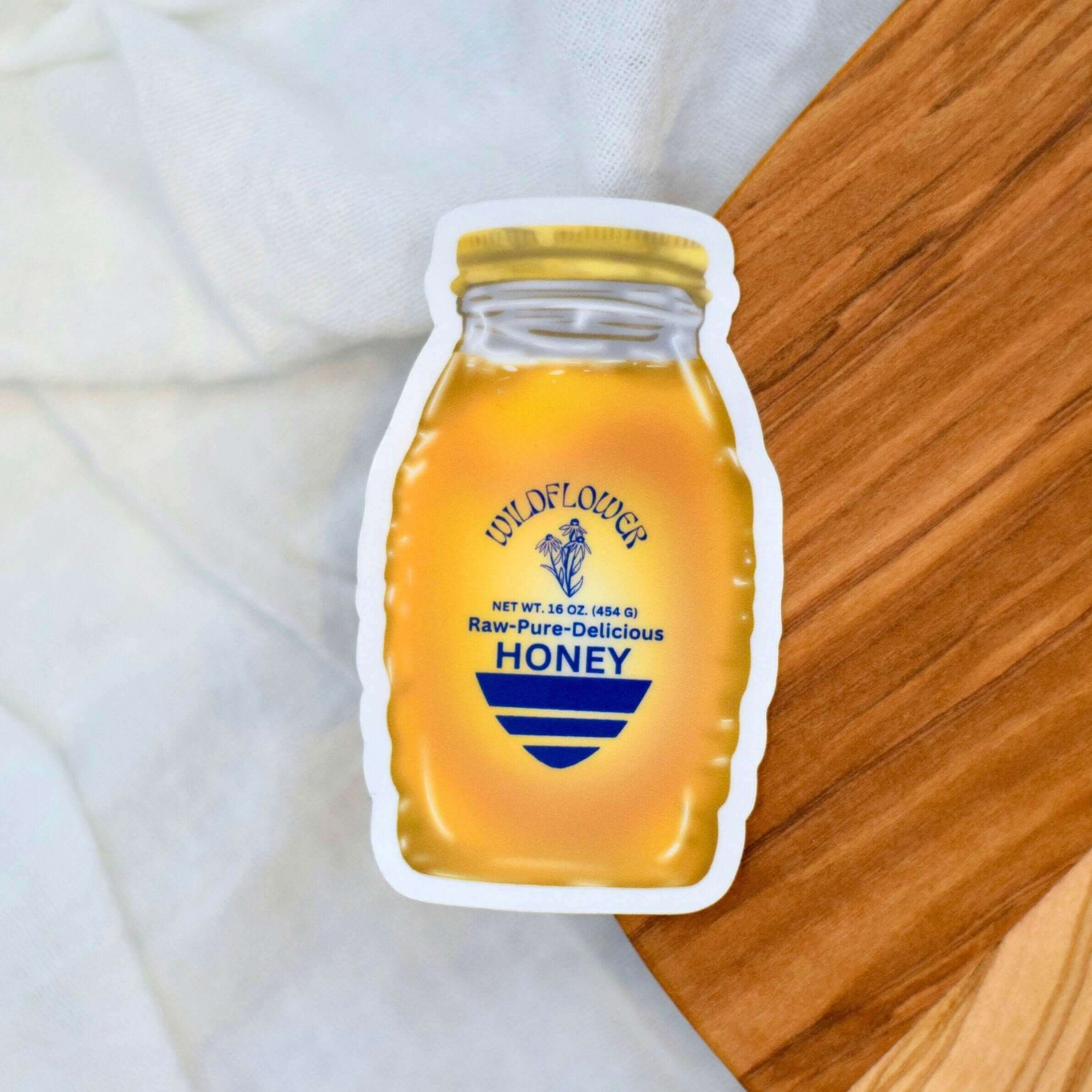 Wildflower Honey Jar Sticker - Winks Design Studio,LLC