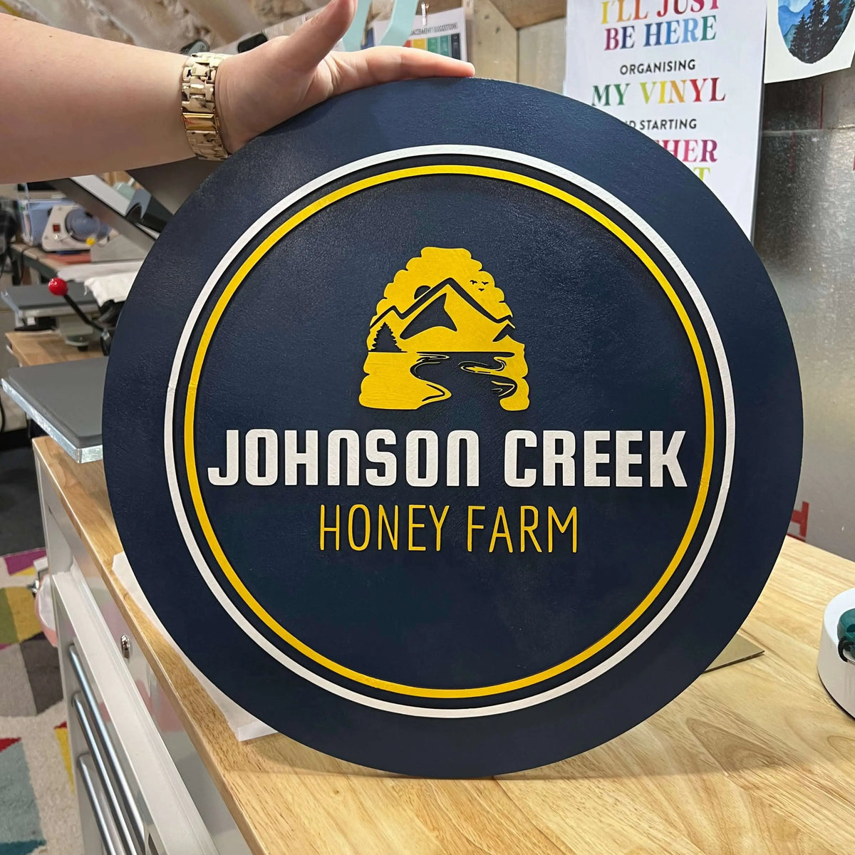 Custom wall art sign by Winks Design Studio, LLC, featuring a personalized decorative sign for home or office decor.