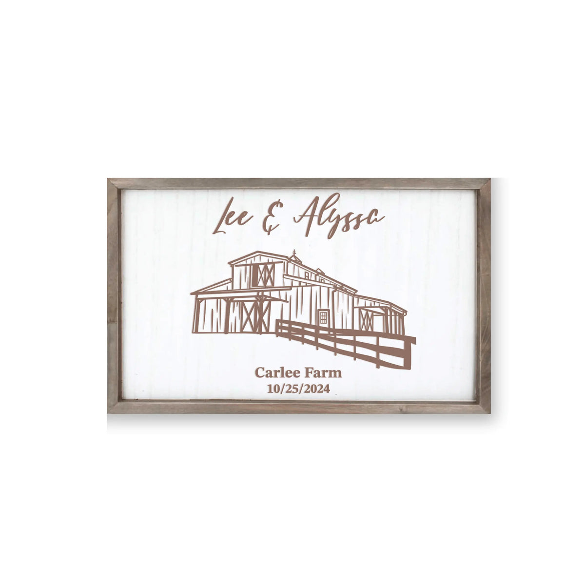 Custom wedding venue wall art by Winks Design Studio, LLC, featuring elegant design perfect for wedding decor.