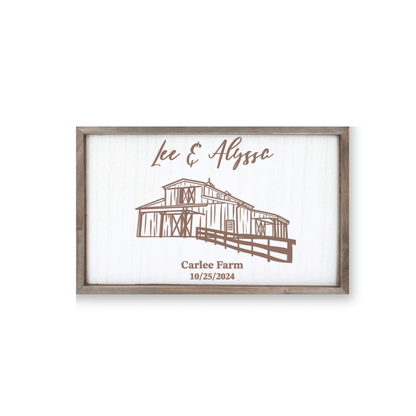 Custom Wedding Venue Wall Art - Winks Design Studio,LLC