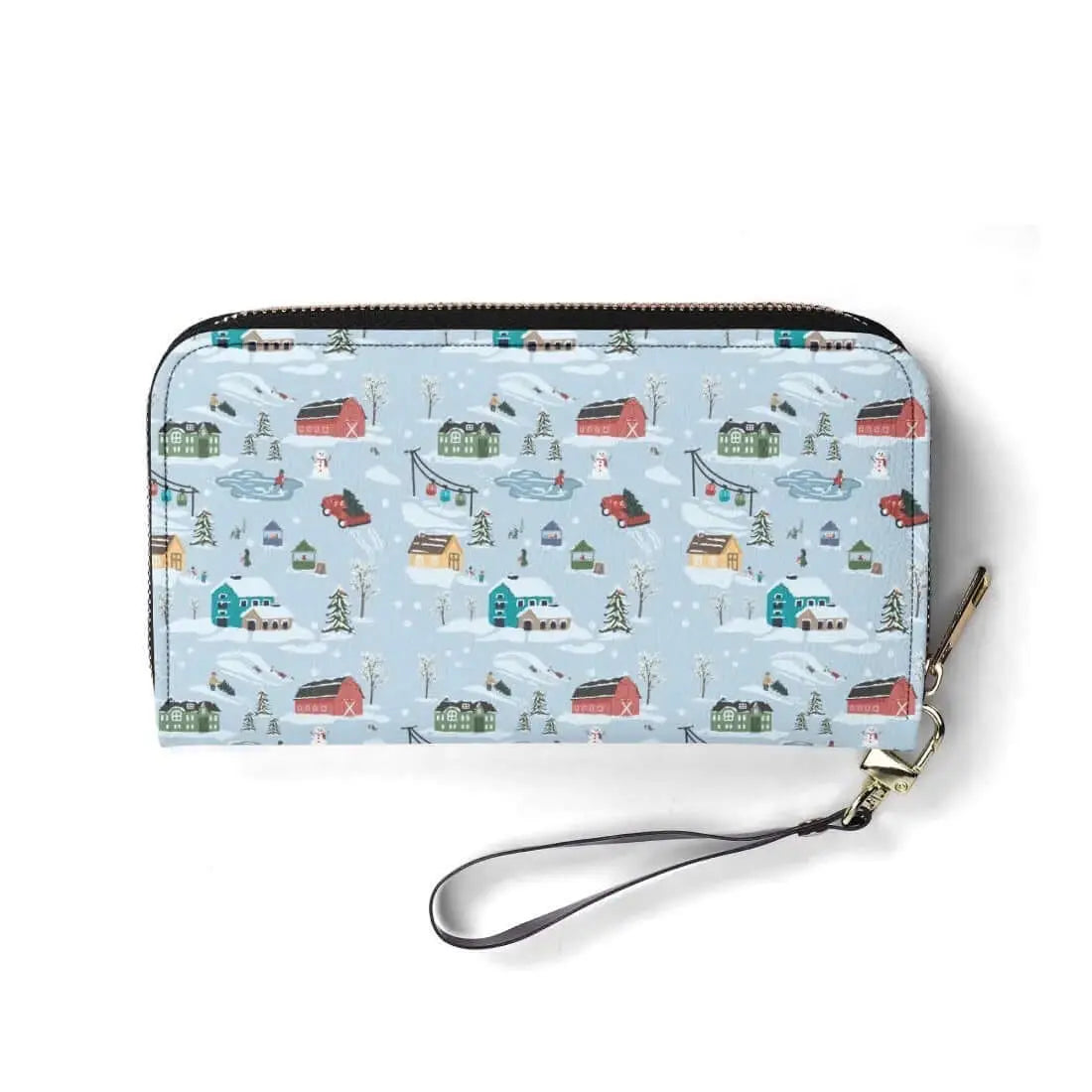 Christmas Village Wallet by Winks Design Studio, LLC, featuring festive holiday village design and wallet compartments.