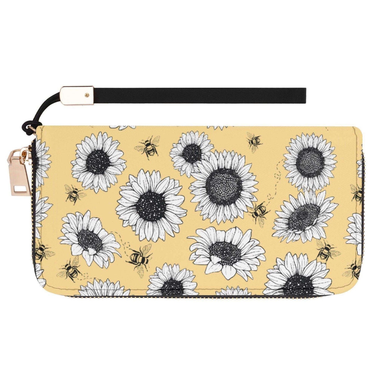 Sunflower Casual Clutch Zippered Wallet - Winks Design Studio,LLC