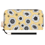 Sunflower Casual Clutch Zippered Wallet - Winks Design Studio,LLC