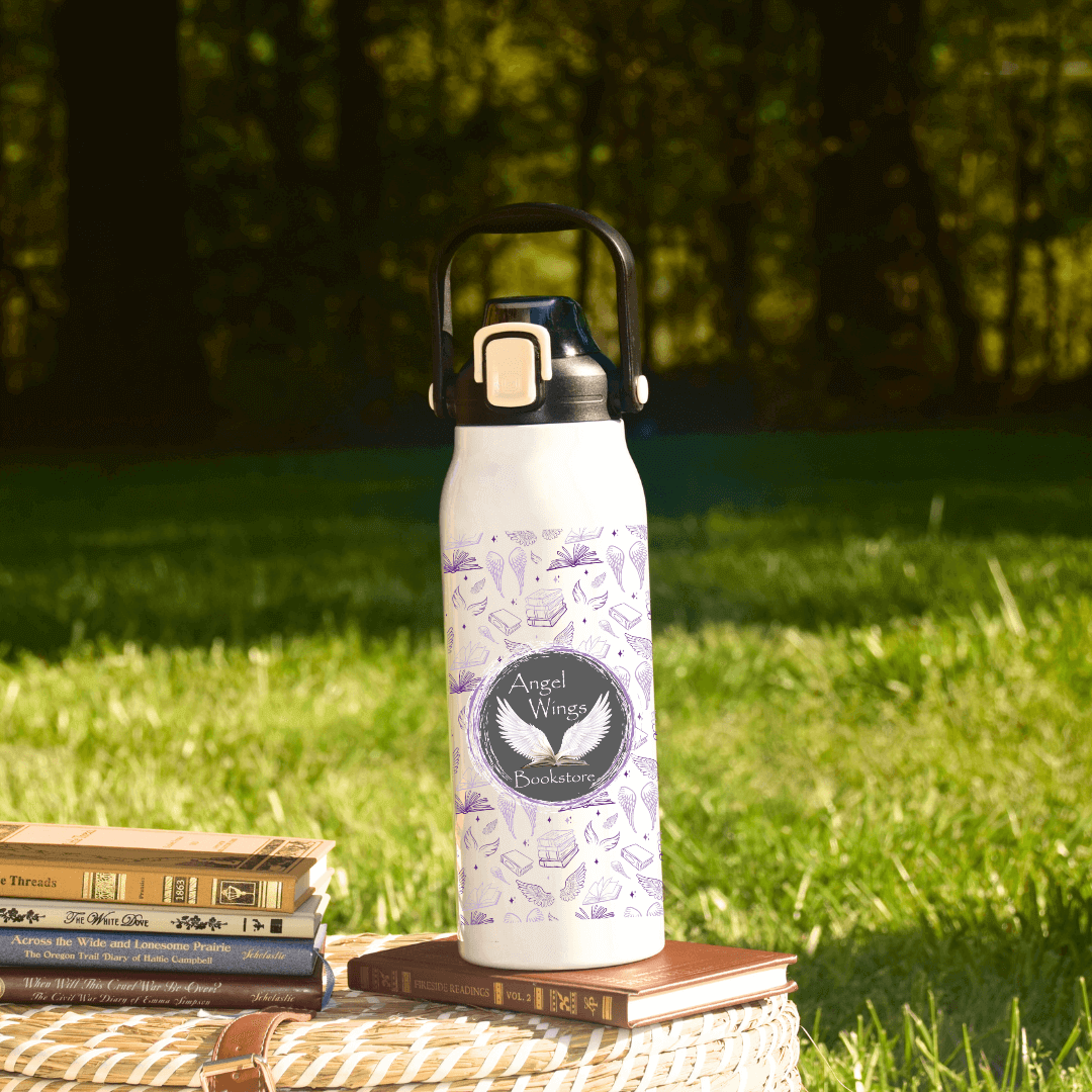 Angel Wings Bookstore 57oz Water Bottle - Winks Design Studio,LLC