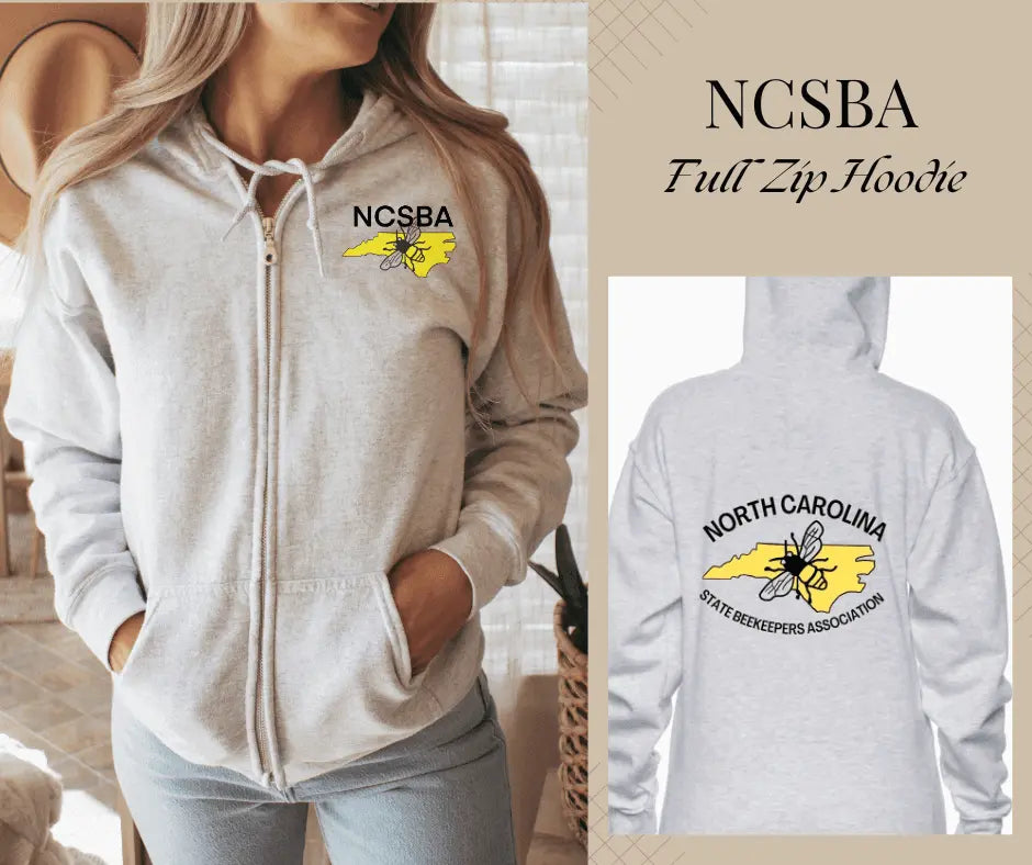 Winks Design Studio LLC NCSBA full zip hoodie in small size, ash color, with front zipper and hood, casual apparel for men and women.