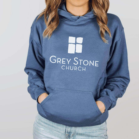 Grey Stone Front Pouch Hoodie - Winks Design Studio,LLC